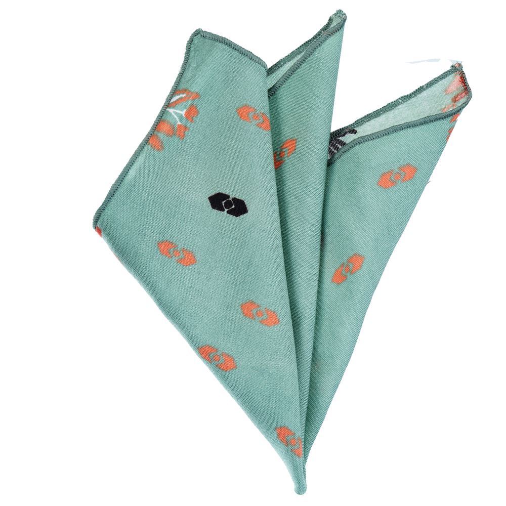 Green Designer Printed Pocket Square