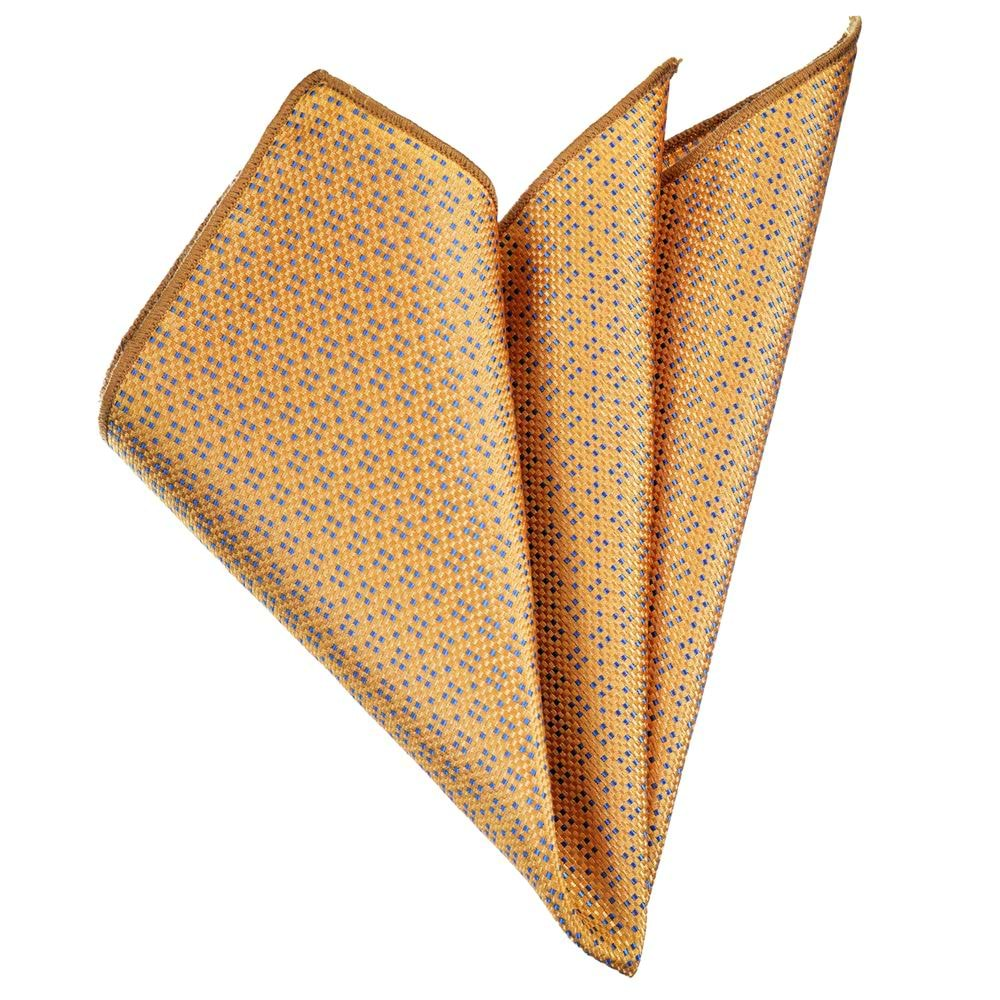 Golden Checked Designer Pocket Square