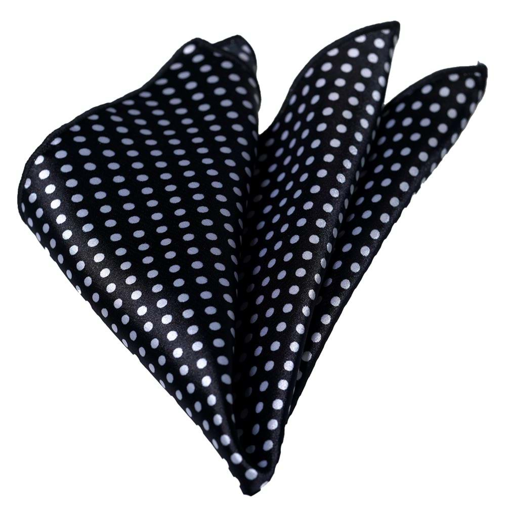 Black and White Circular Pocket Square