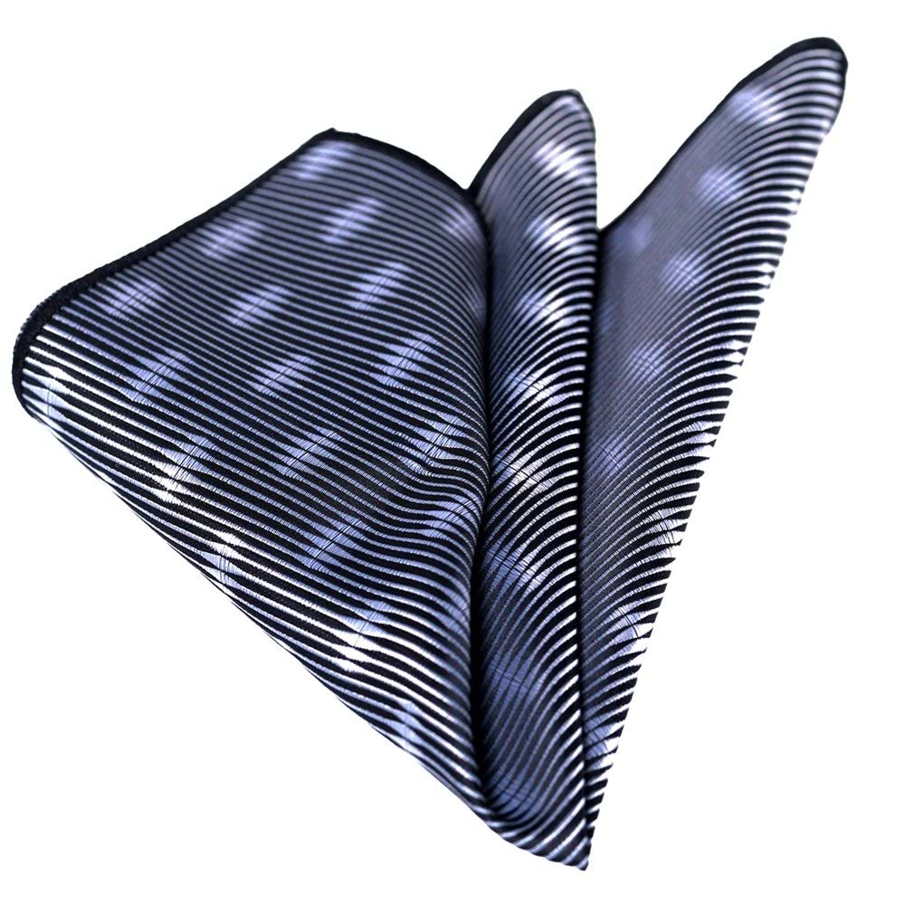 Blue Zigzag On Navy Jacquard Pocket Square