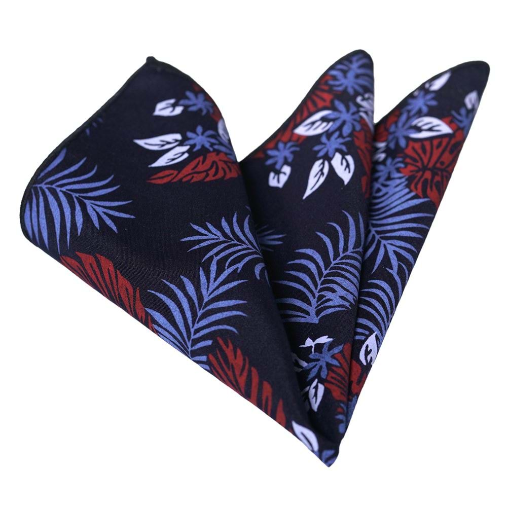 Navy Red Hawaiian Pocket Square