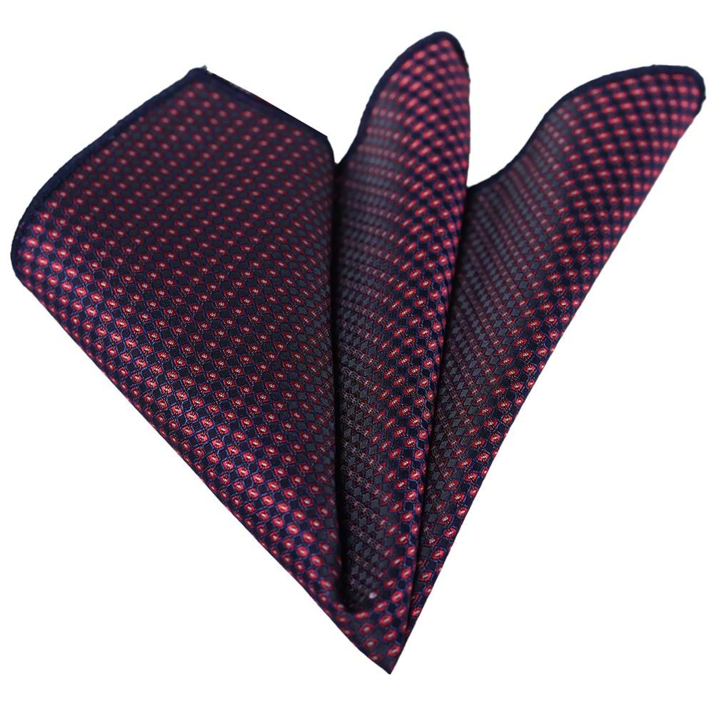 Red Navy Geometric Pocket Square