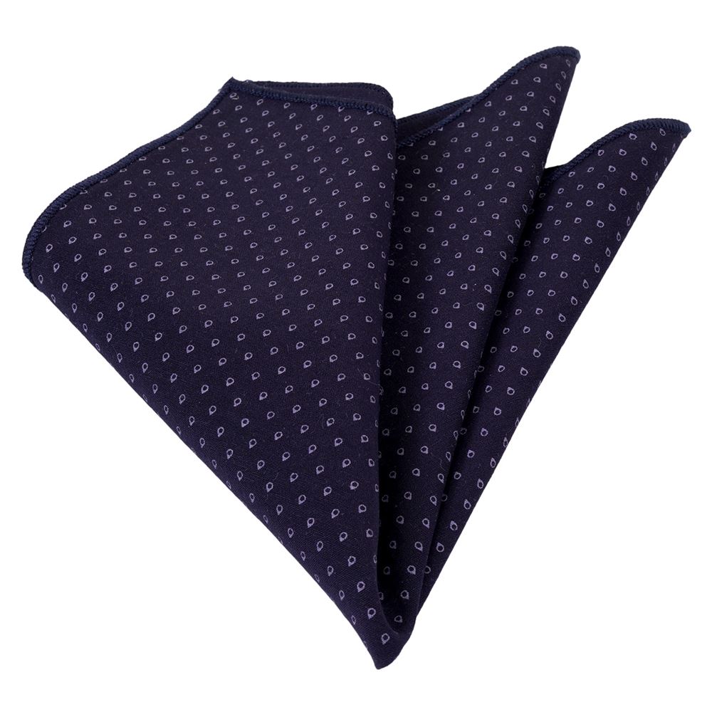 Navy and Blue Raindrop Pocket Square