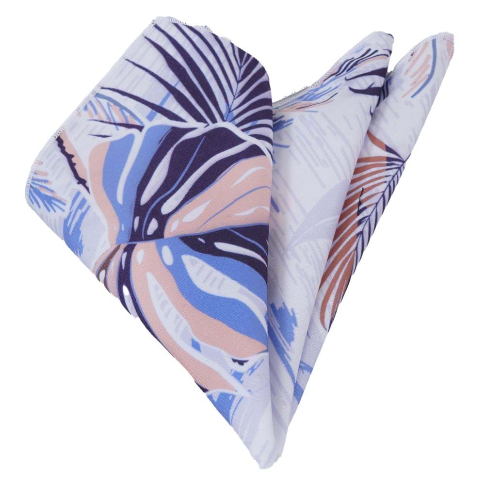 blue and Beige Hawaii Pocket Square