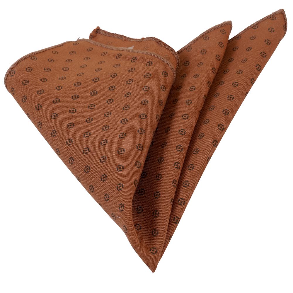 Brown Geometric Pocket Square