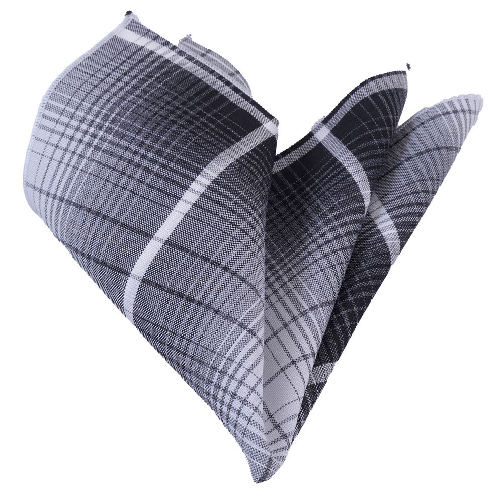 Black White Plaid Pocket Square
