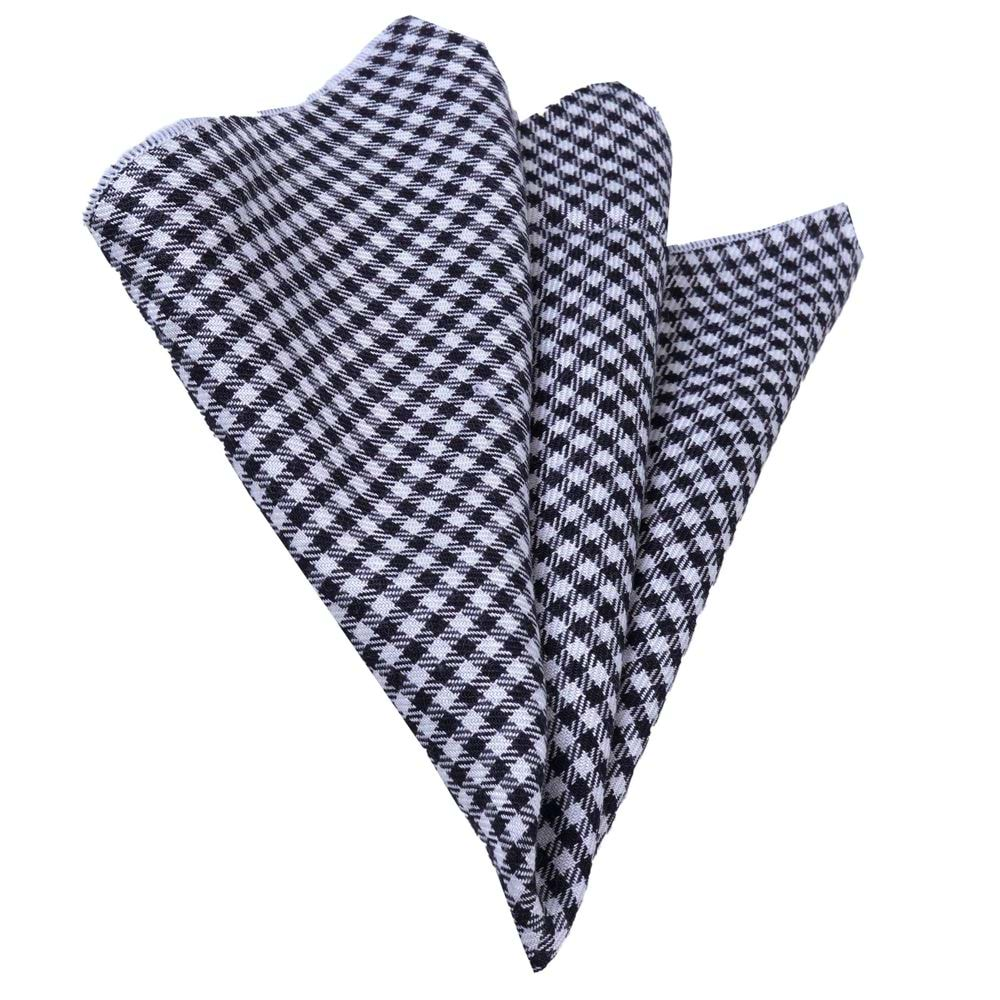 White Black Cowbar Viscose Pocket Square