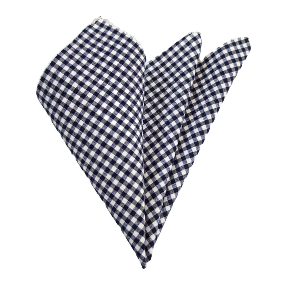 Navy and White Checkered Pocket Square