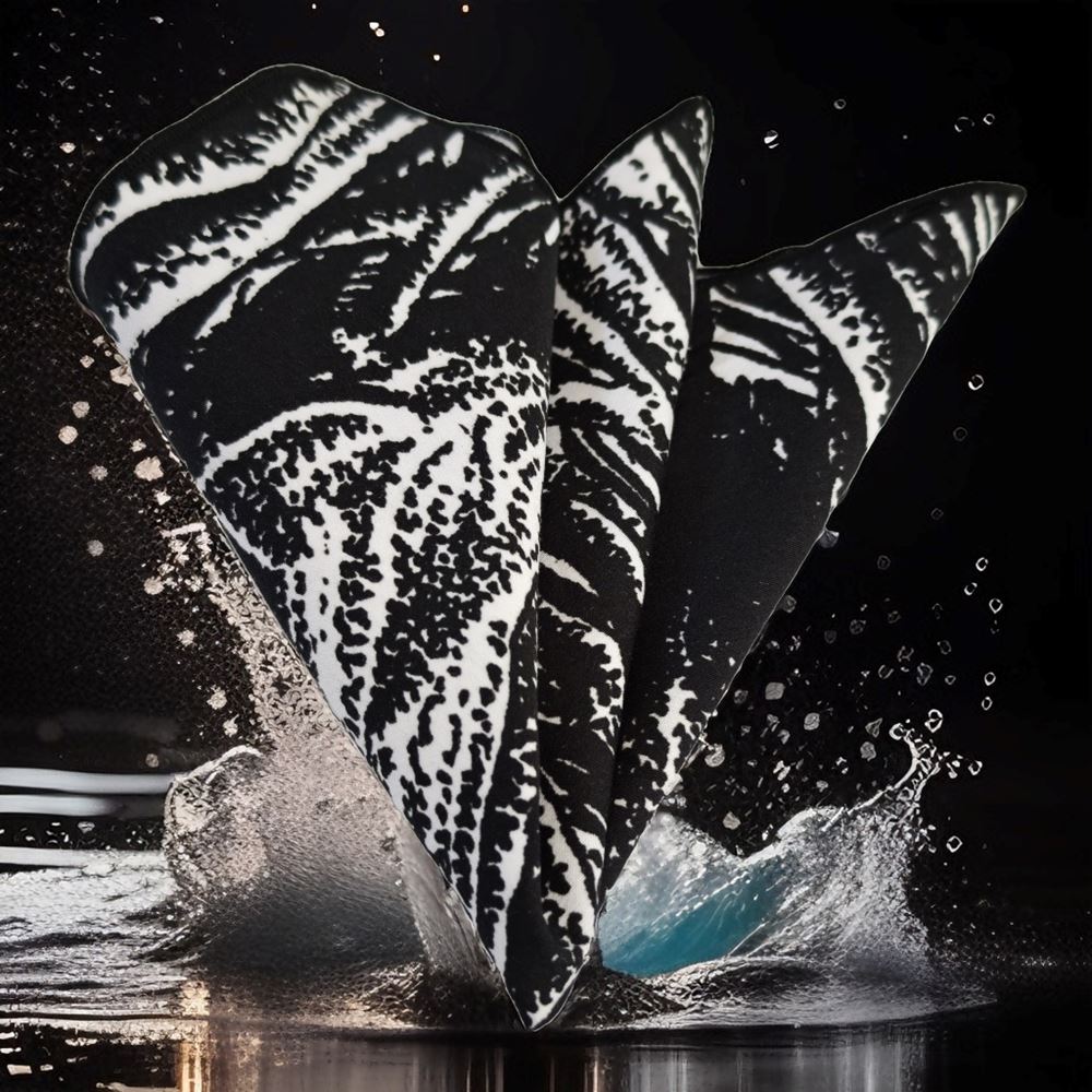 Black white Prined Pocket Square
