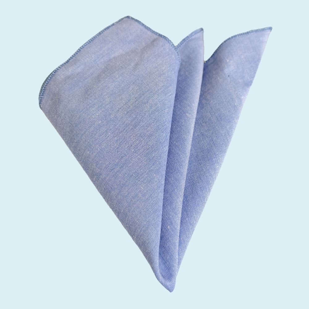 Sky Blue 100% Cotton Pocket Square
