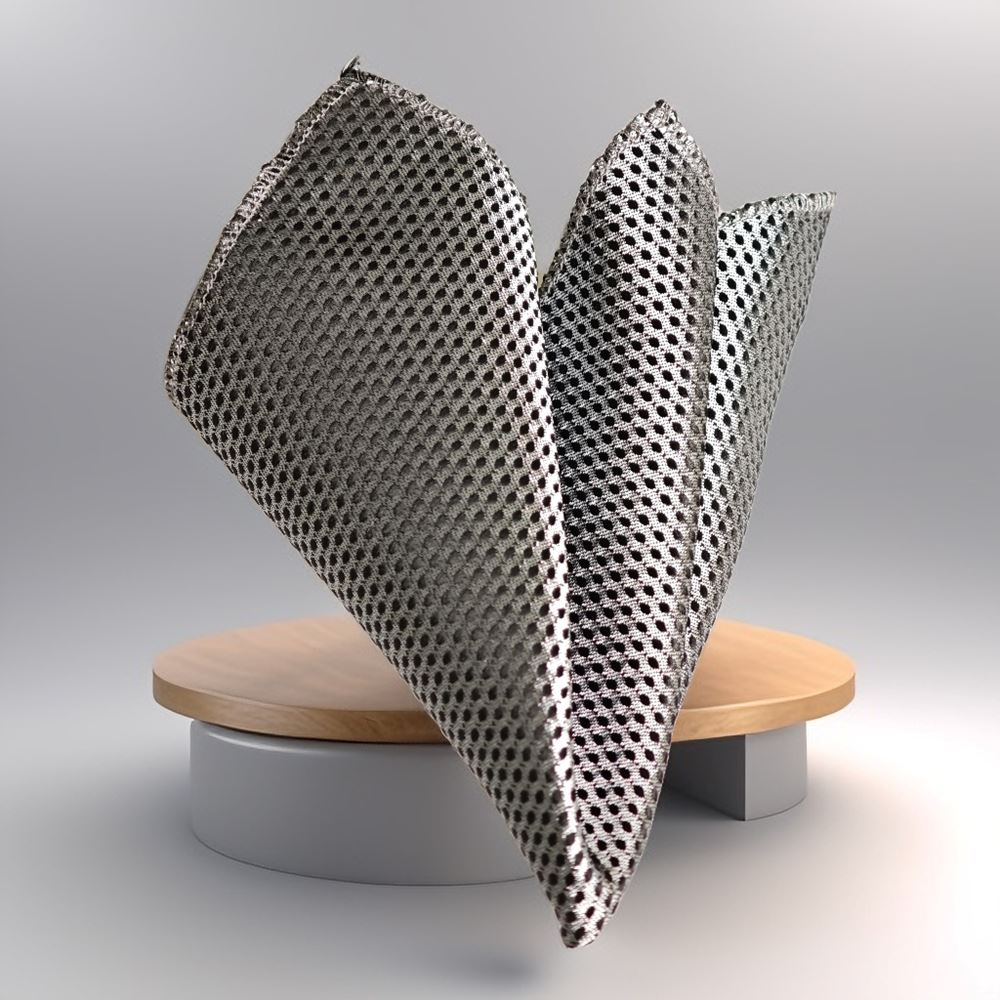 Black Silver Designer Pocket Square