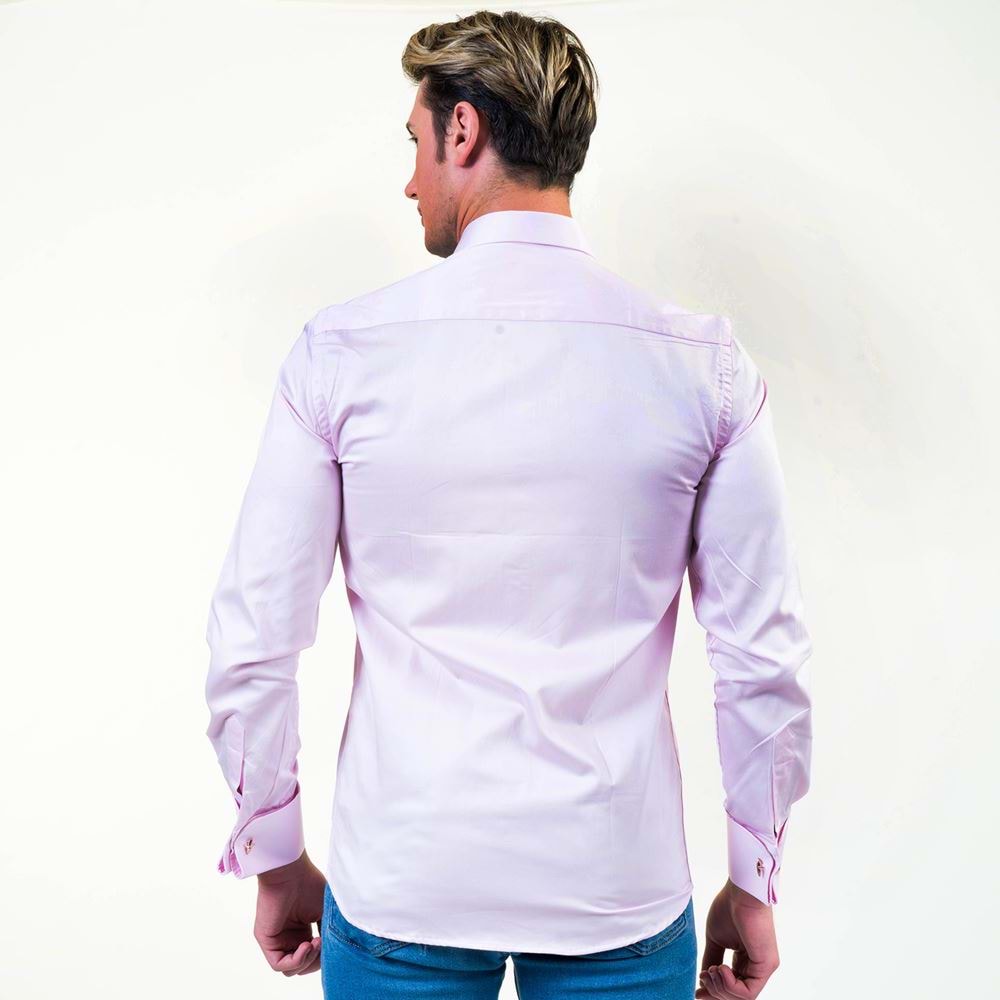 Light Pink Formal 100% Compact Satin Cotton French Cuff Shirt