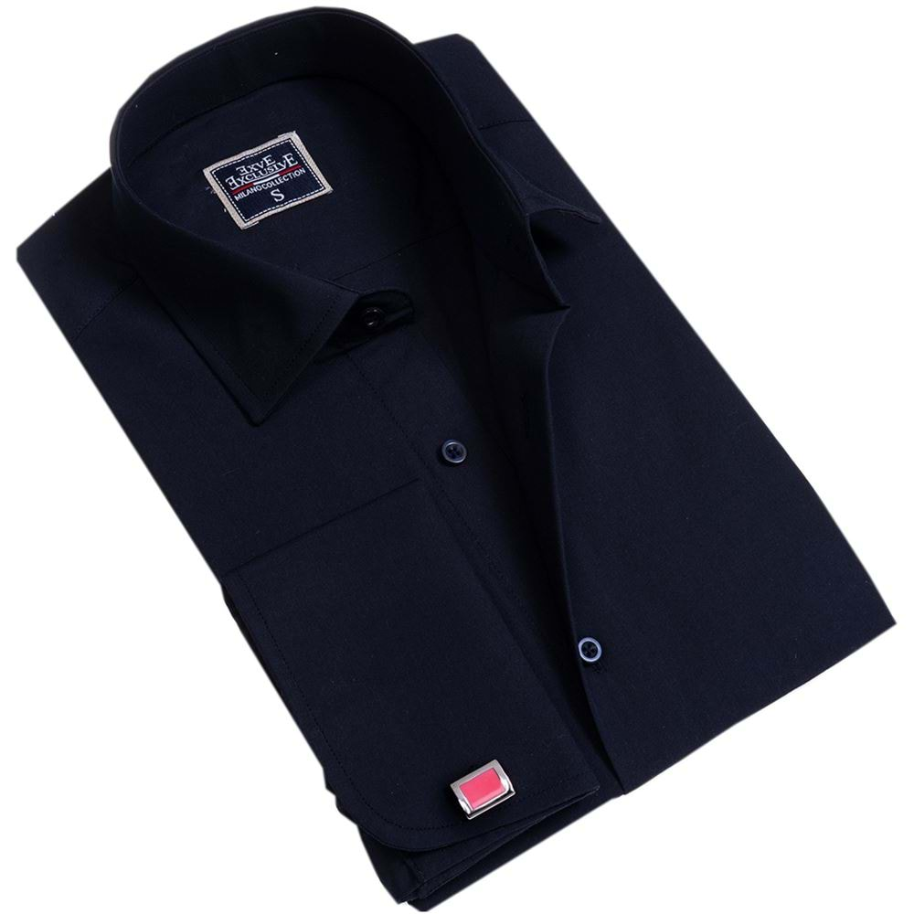 Navy Classic French Cuff Shirt