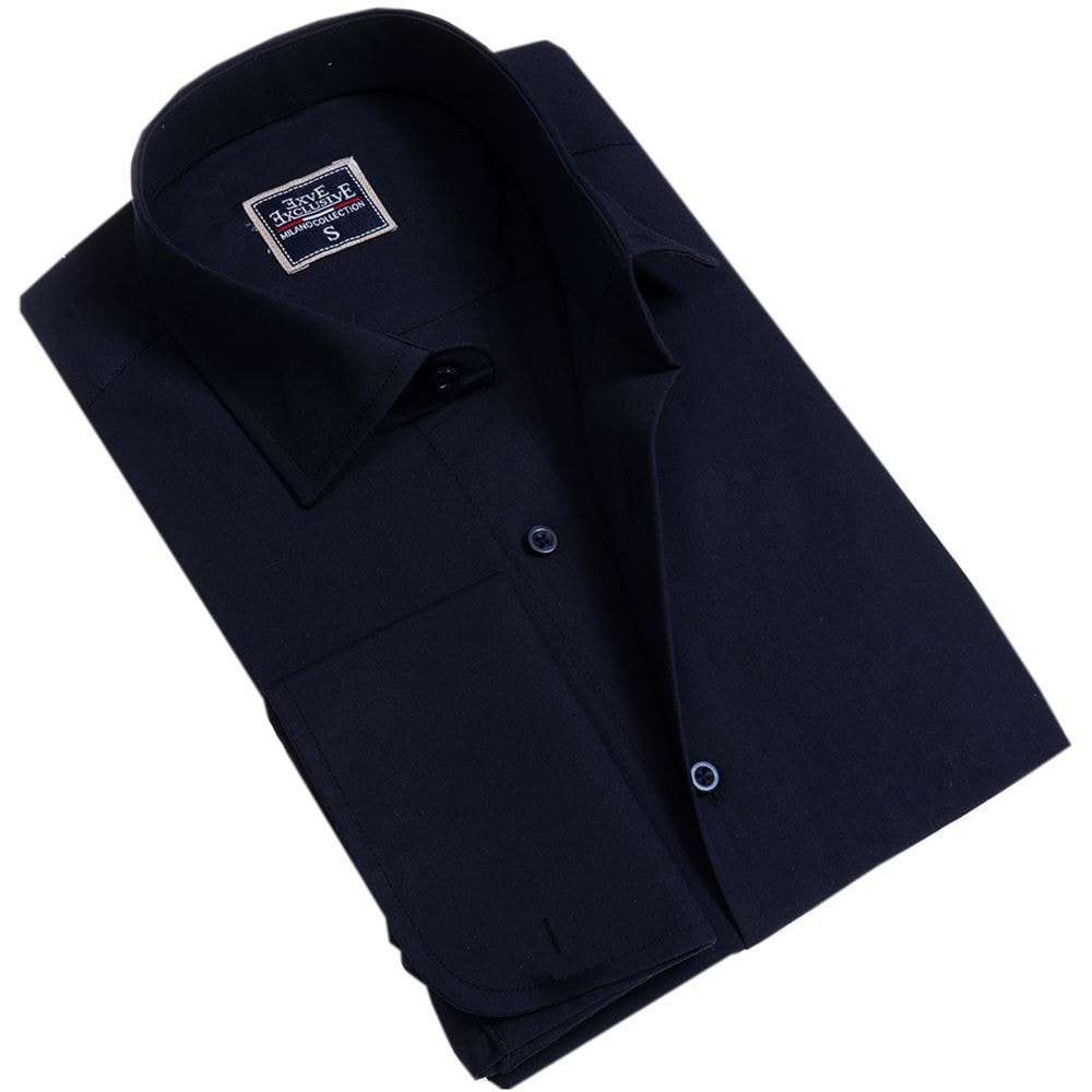 Navy Classic French Cuff Shirt