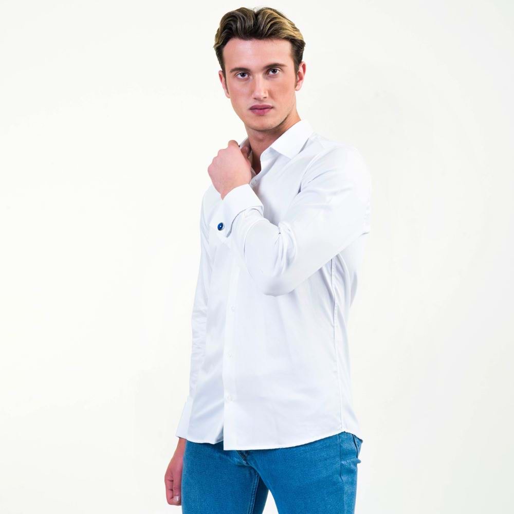 White Classic French Cuff Shirt