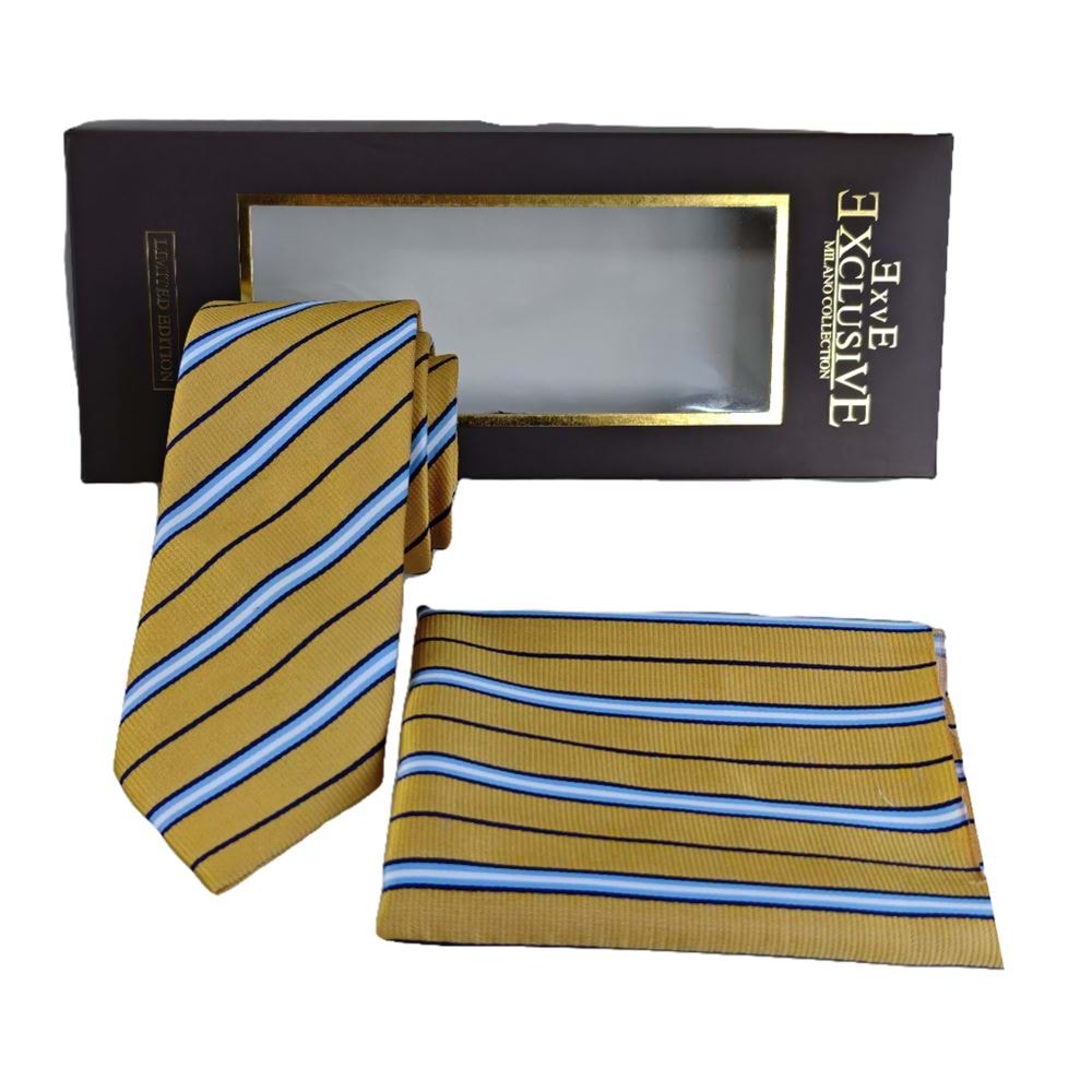 AQ Tie and Pocket Square Set in Box