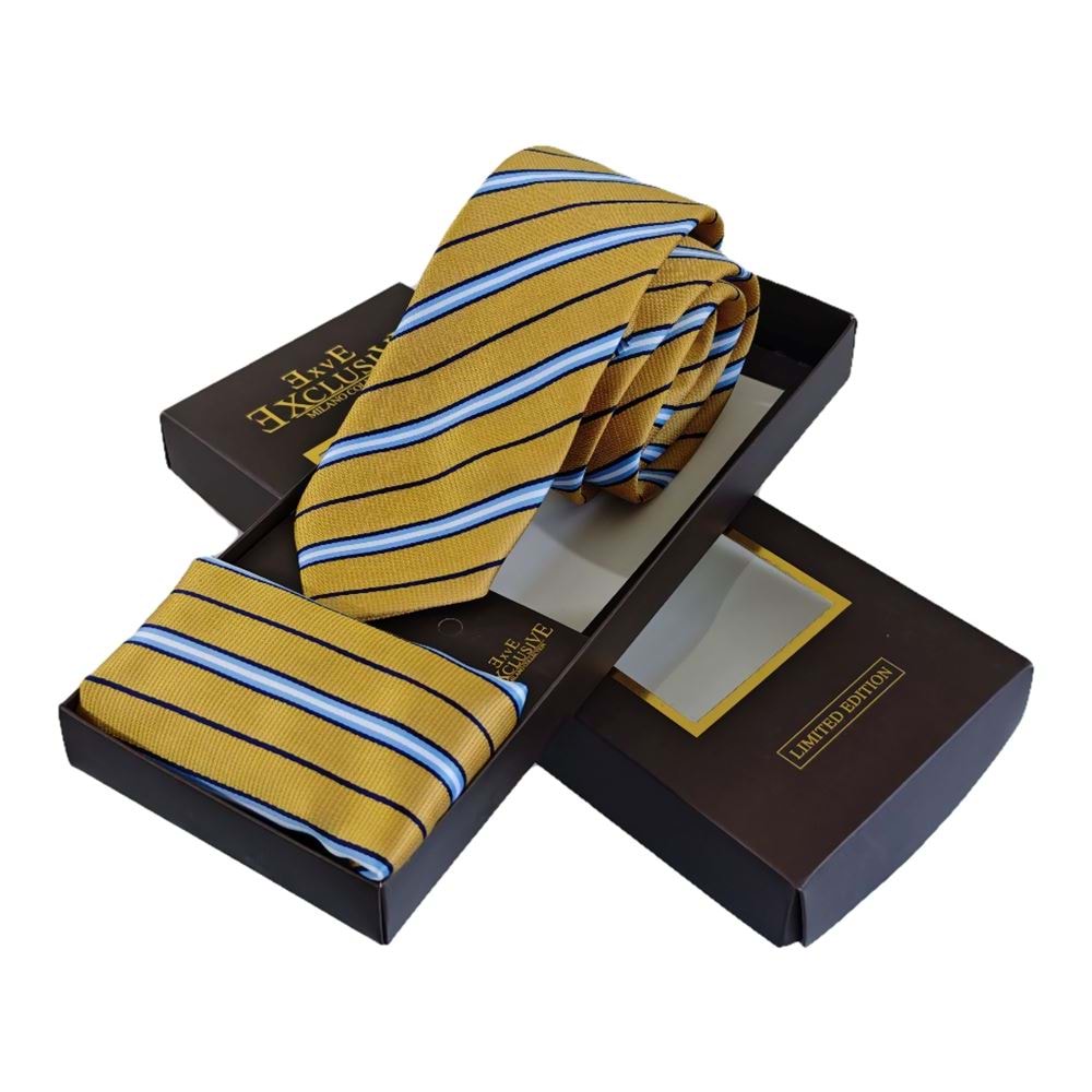 AQ Tie and Pocket Square Set in Box