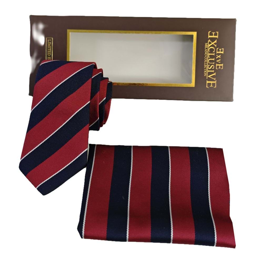 AQ Tie and Pocket Square Set in Box
