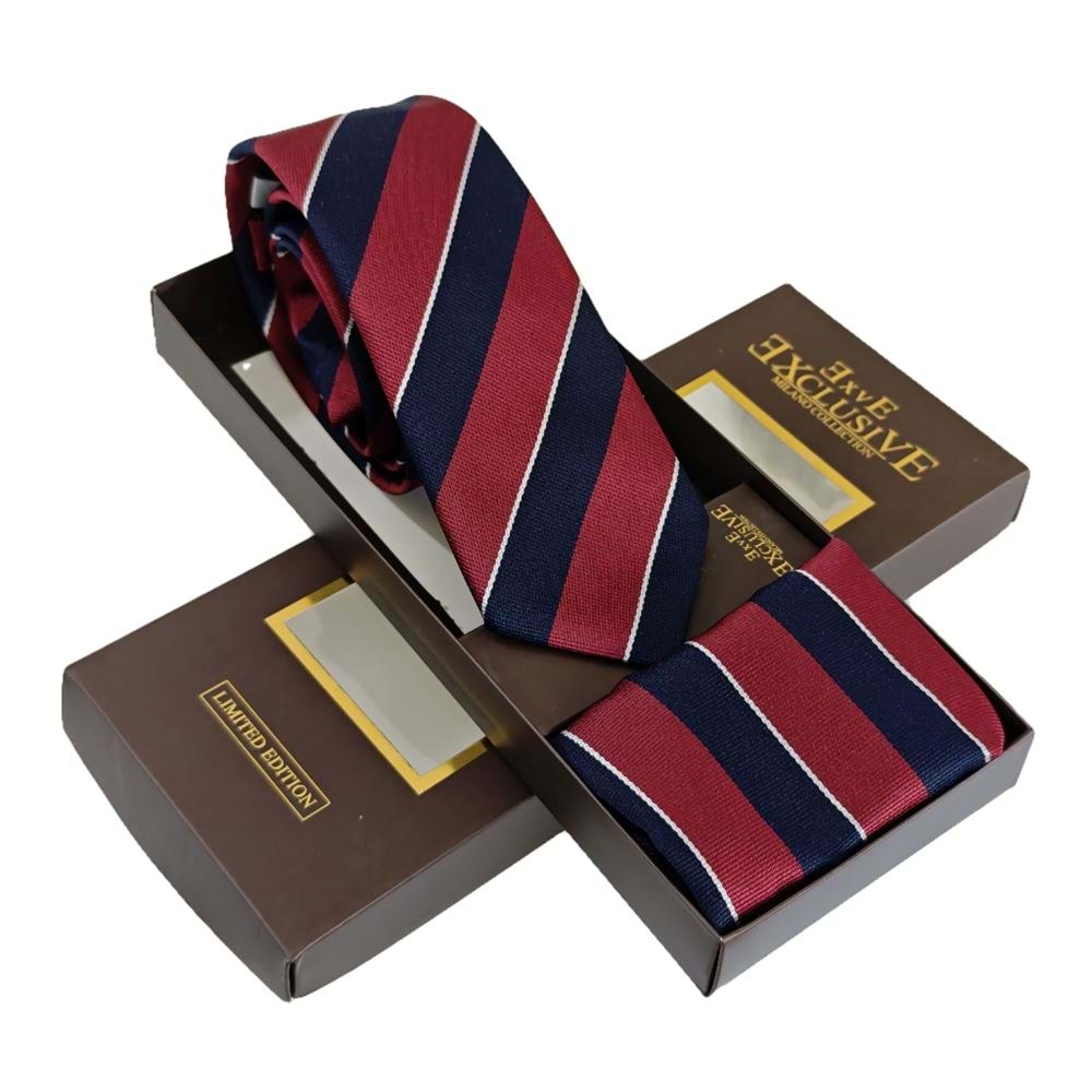 AQ Tie and Pocket Square Set in Box