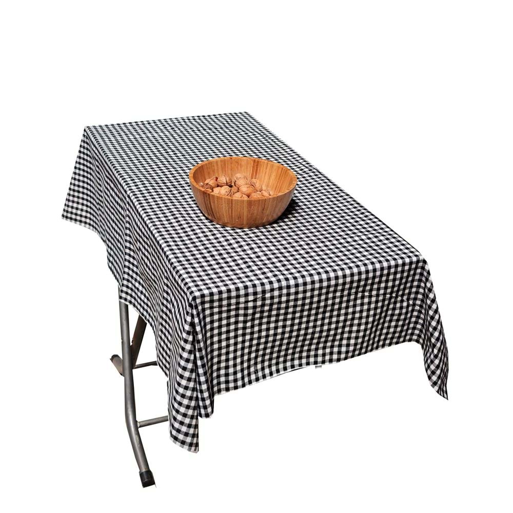 Black Gingham Camper Table Cover