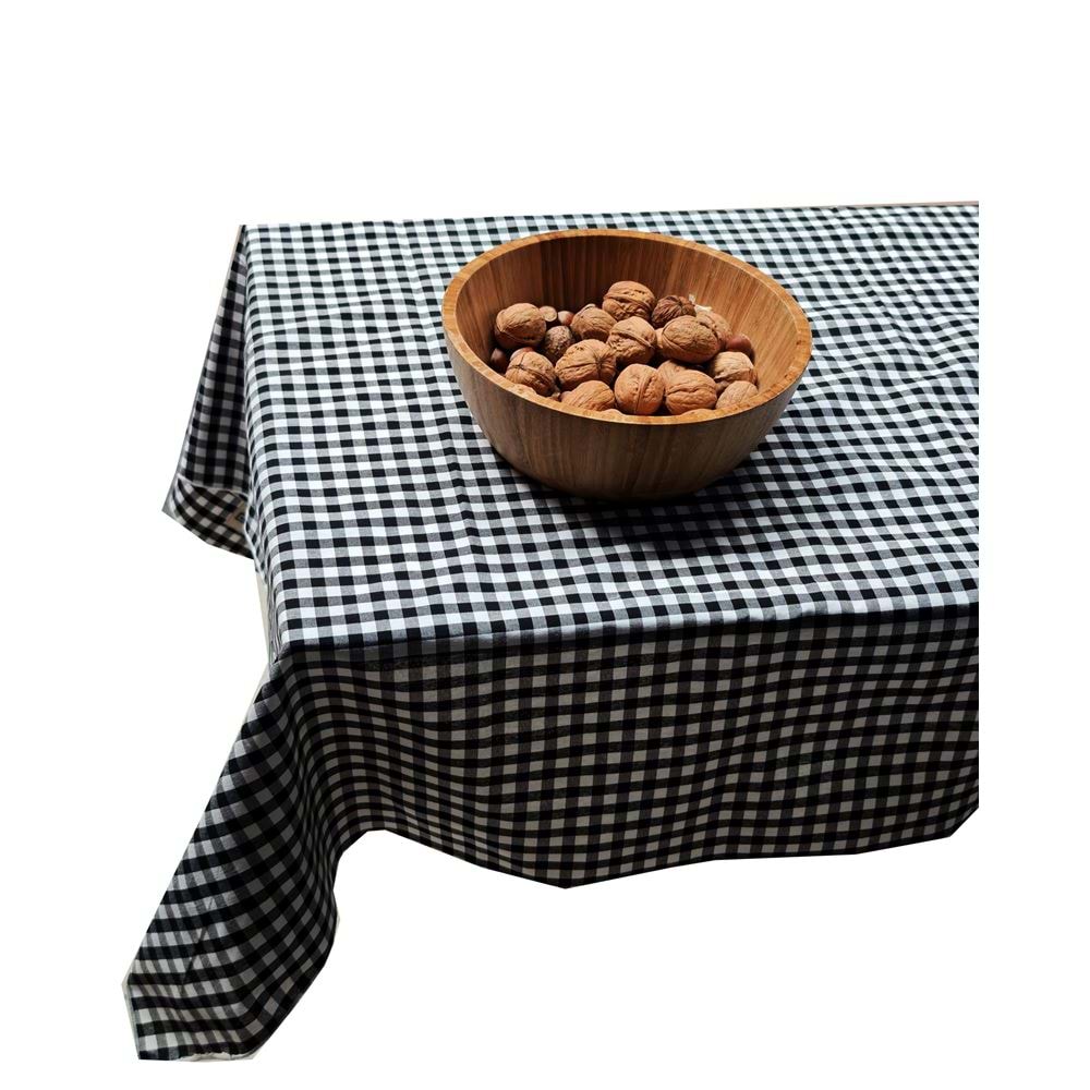 Black Gingham Camper Table Cover