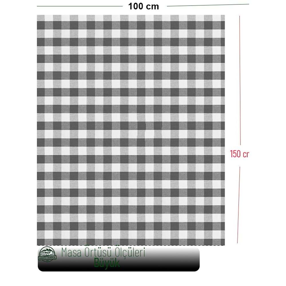 Black Gingham Camper Table Cover