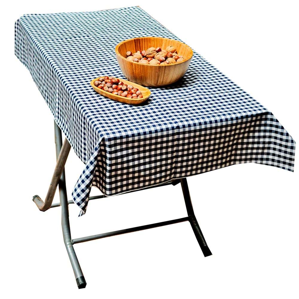 Small Size Navy Gingham Camper Table Cover