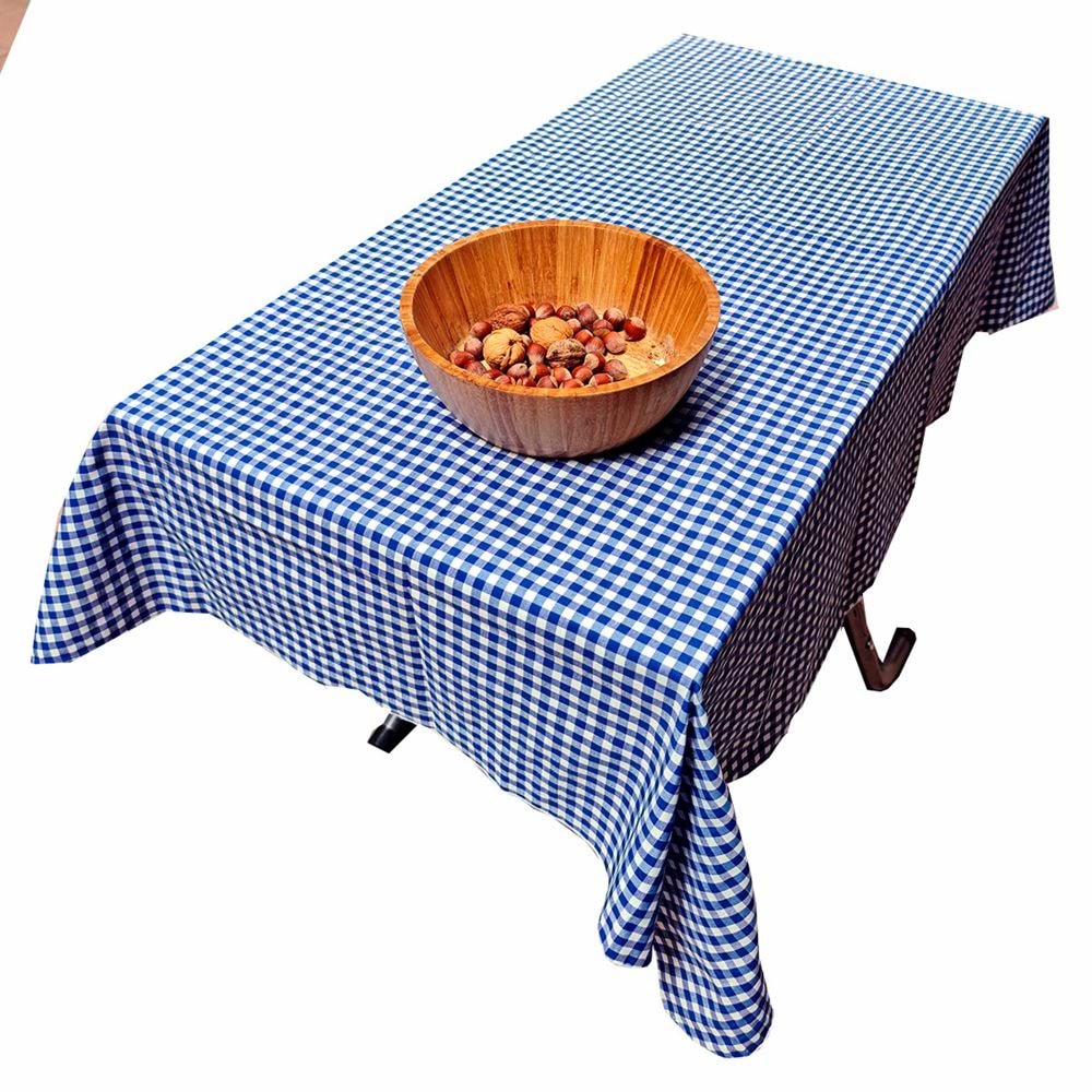 Royal Blue White Gingham table cover