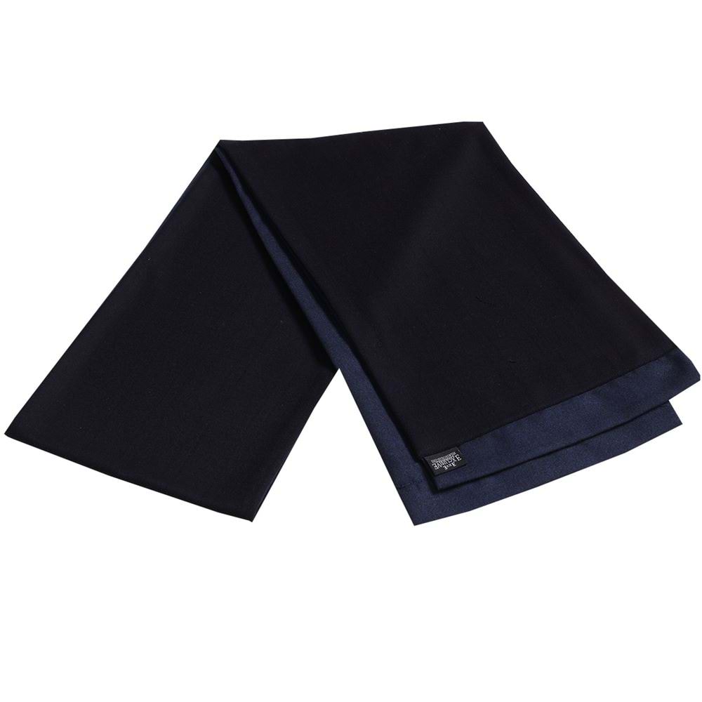 Navy Solid Mens Scarf with PU Leather Gift Box