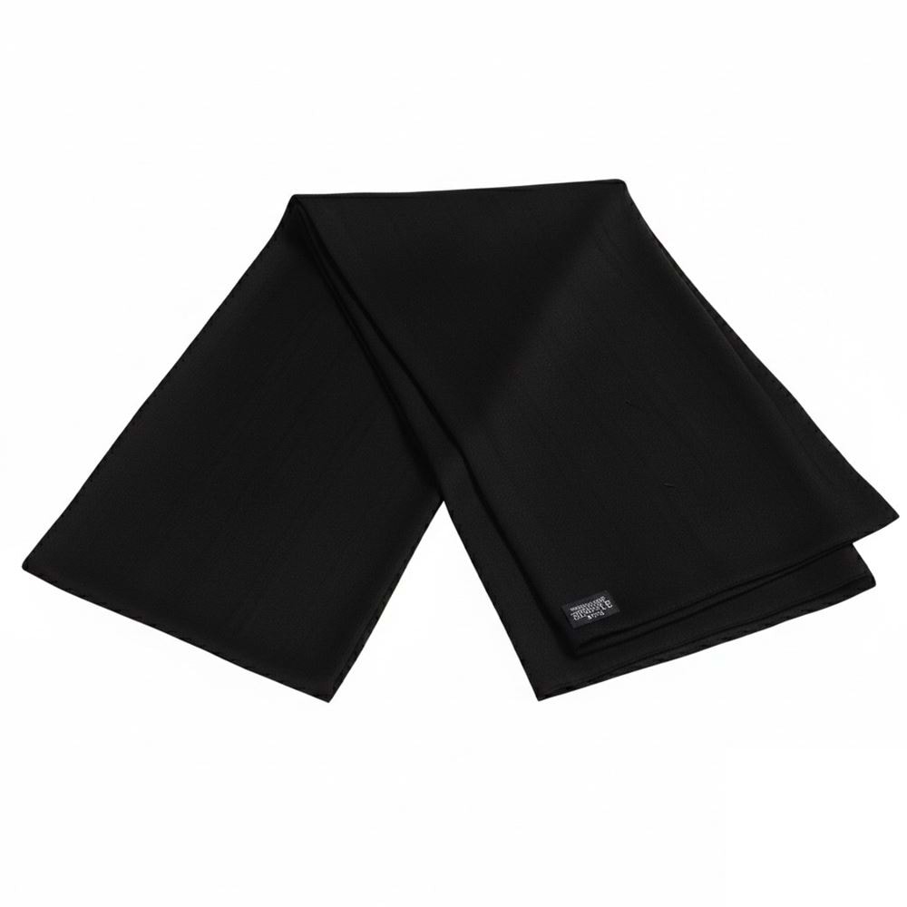 Black Solid Mens Scarf with PU Leather Gift Box