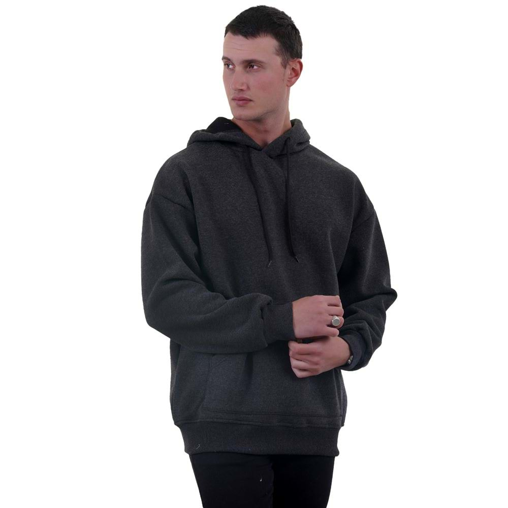 Coal Gray Basic Men's Hoodie Sweatshirt