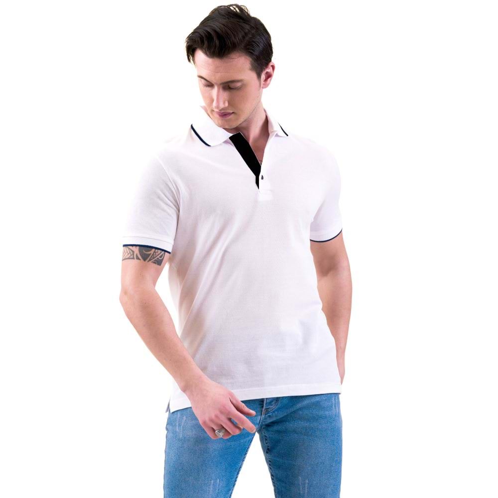 White Plain Basic Men's Polo Shirt