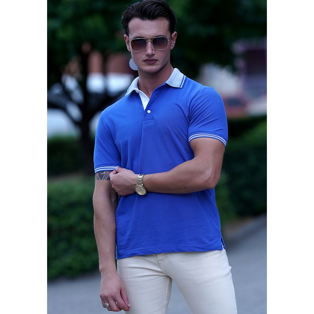Royal Blue Cotton Men's Polo Shirt