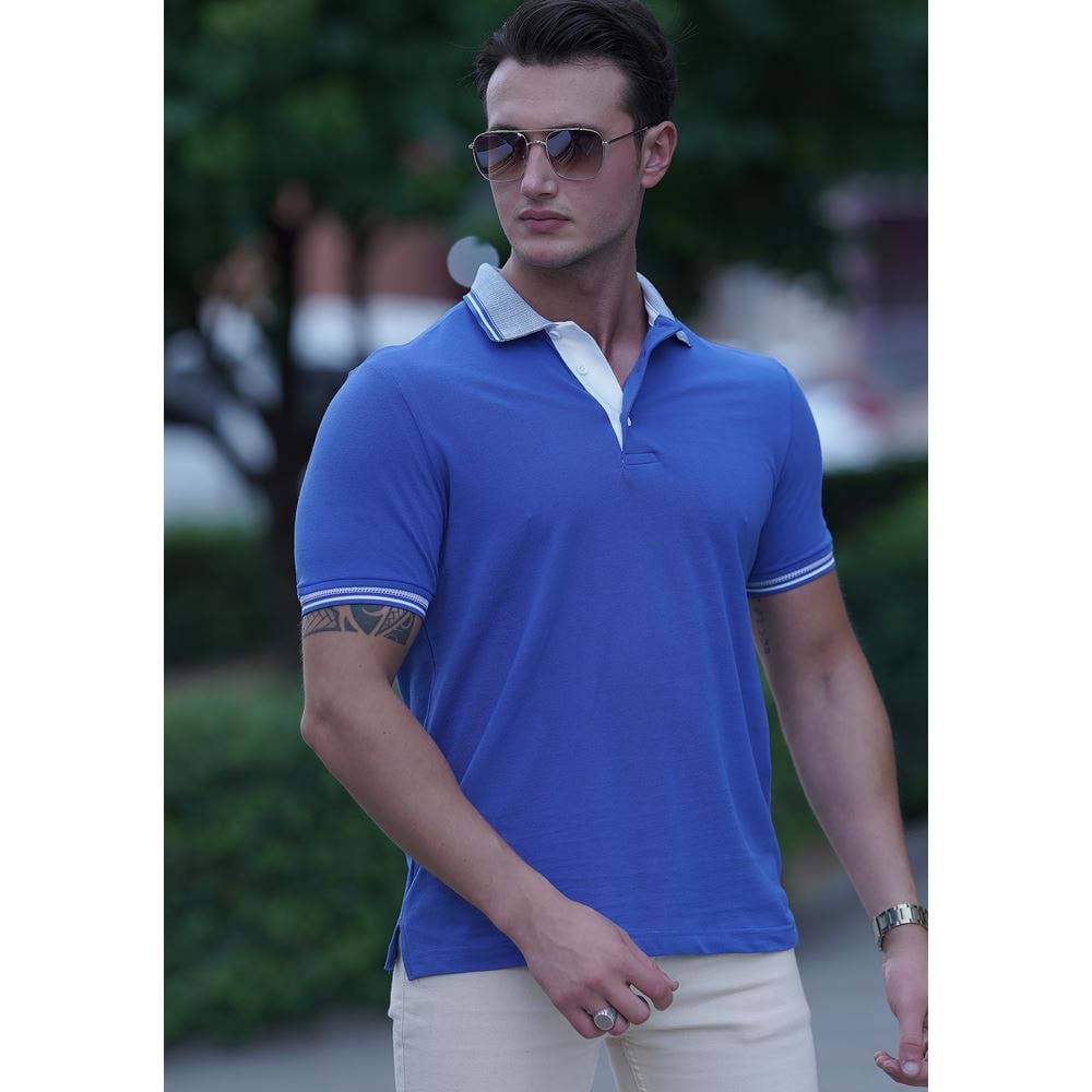 Royal Blue Cotton Men's Polo Shirt