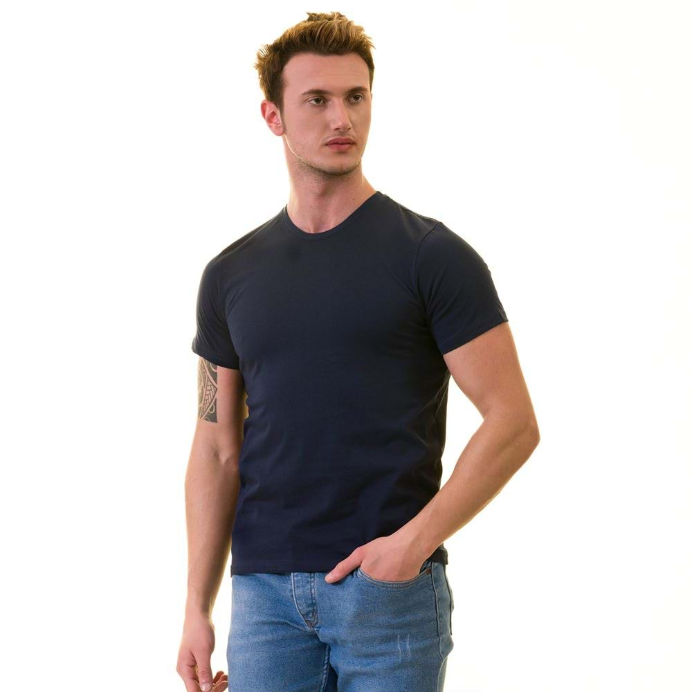 Navy Tee O Neck Basic T-Shirt