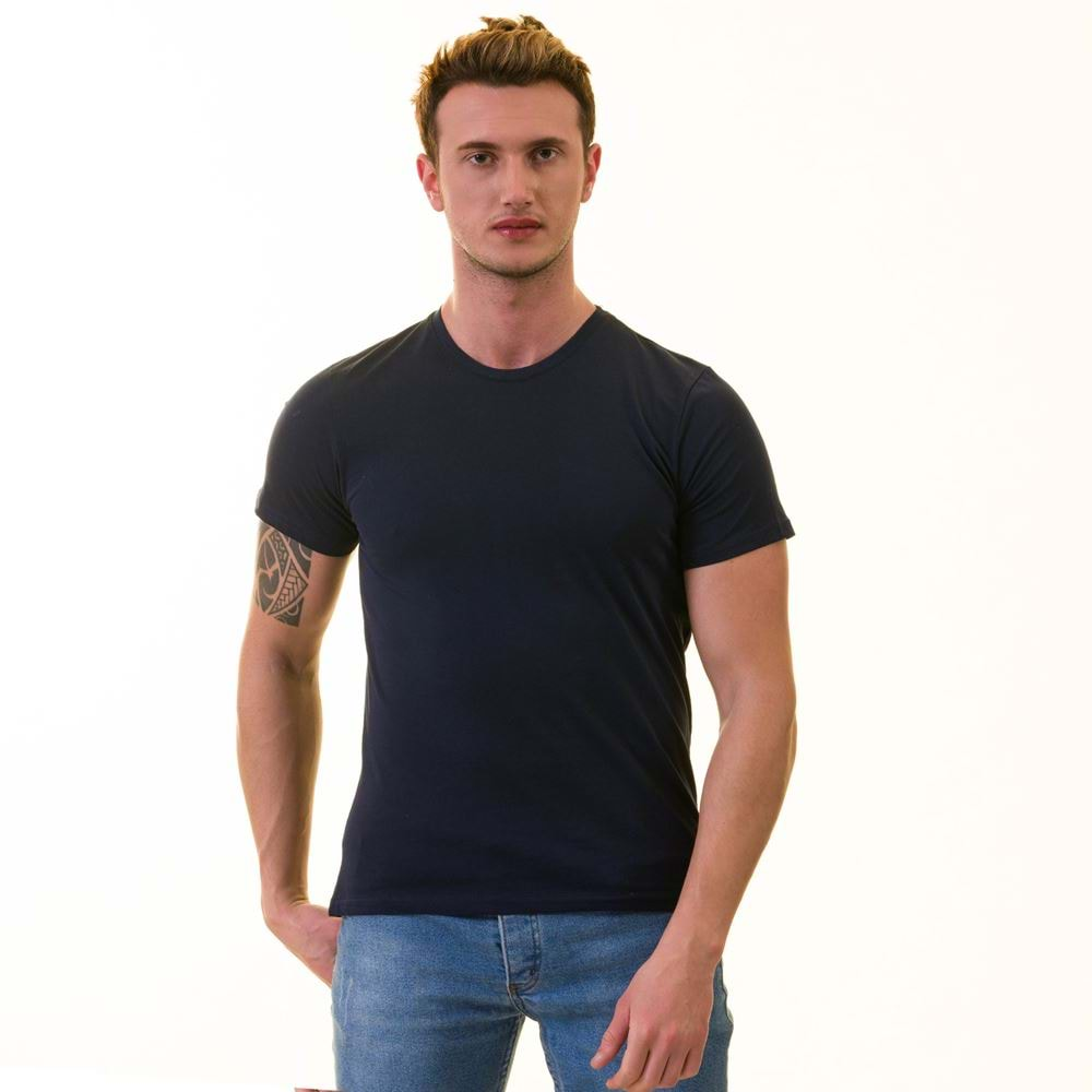 Navy Tee O Neck Basic T-Shirt