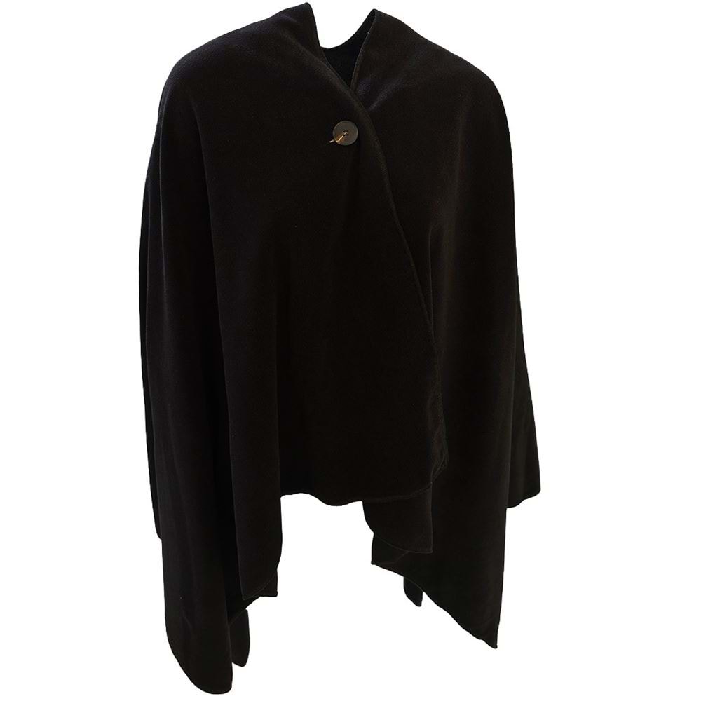 Black Polar Fleece Unisex Ethnic Camper Poncho