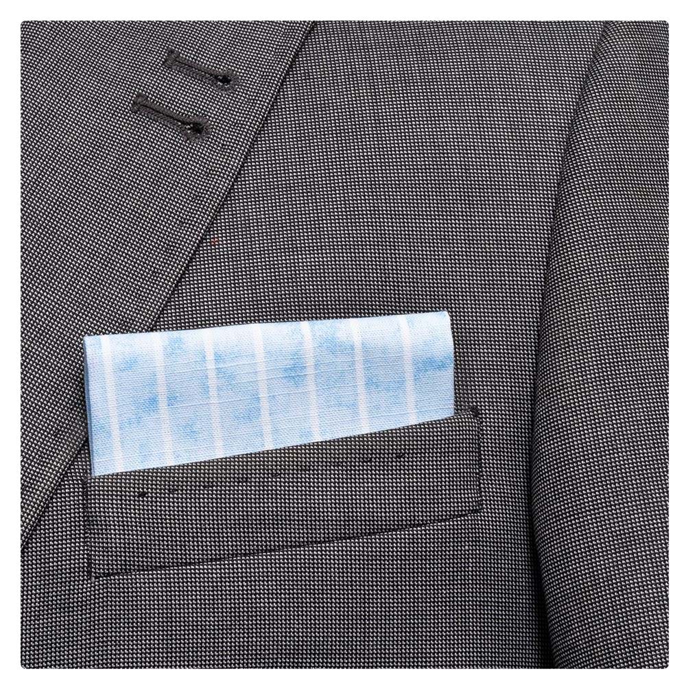 Blue Linen Pre Folded Hanky