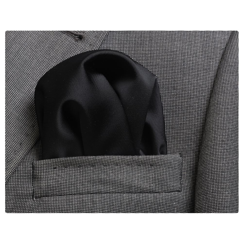 Black Satin Pre Folded Hanky