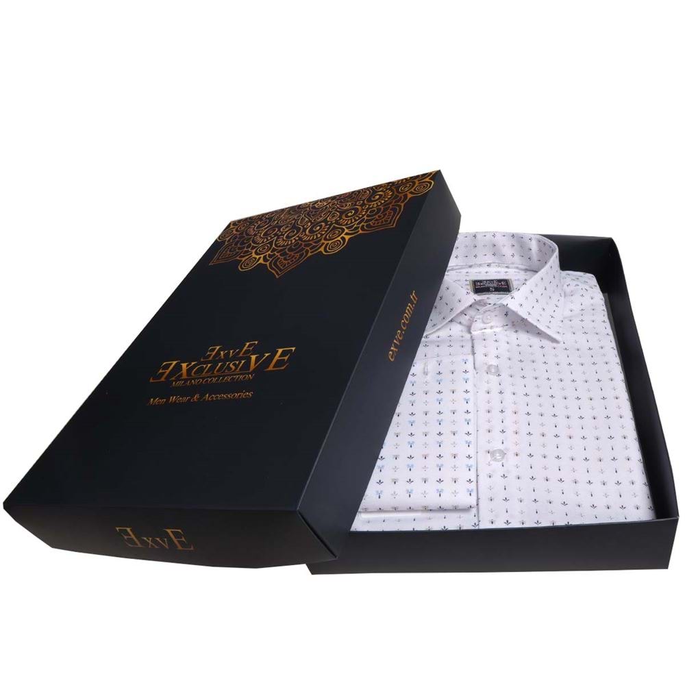 Whie Elegand Printed Men's Shirt