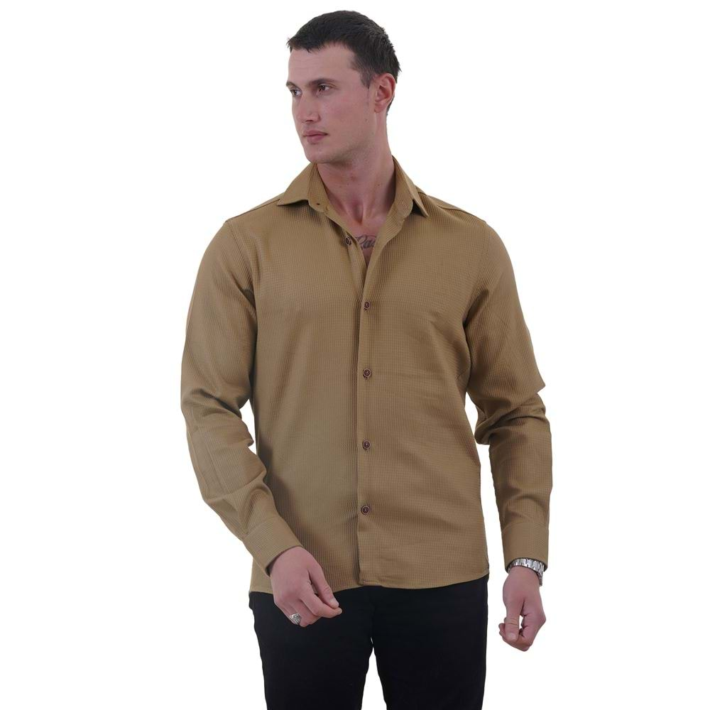 Mustard Soft Collar Men's Shirt