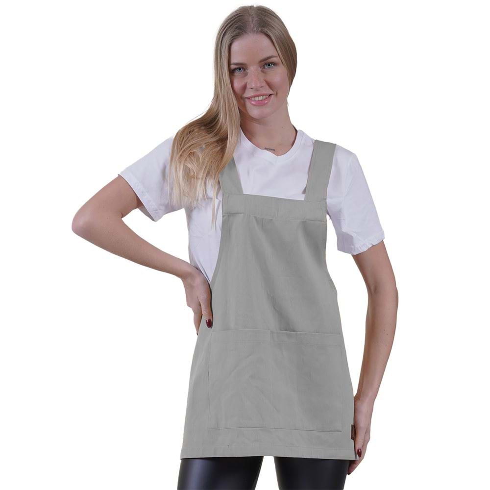 Gray Basic Double Pocket Apron for Chef