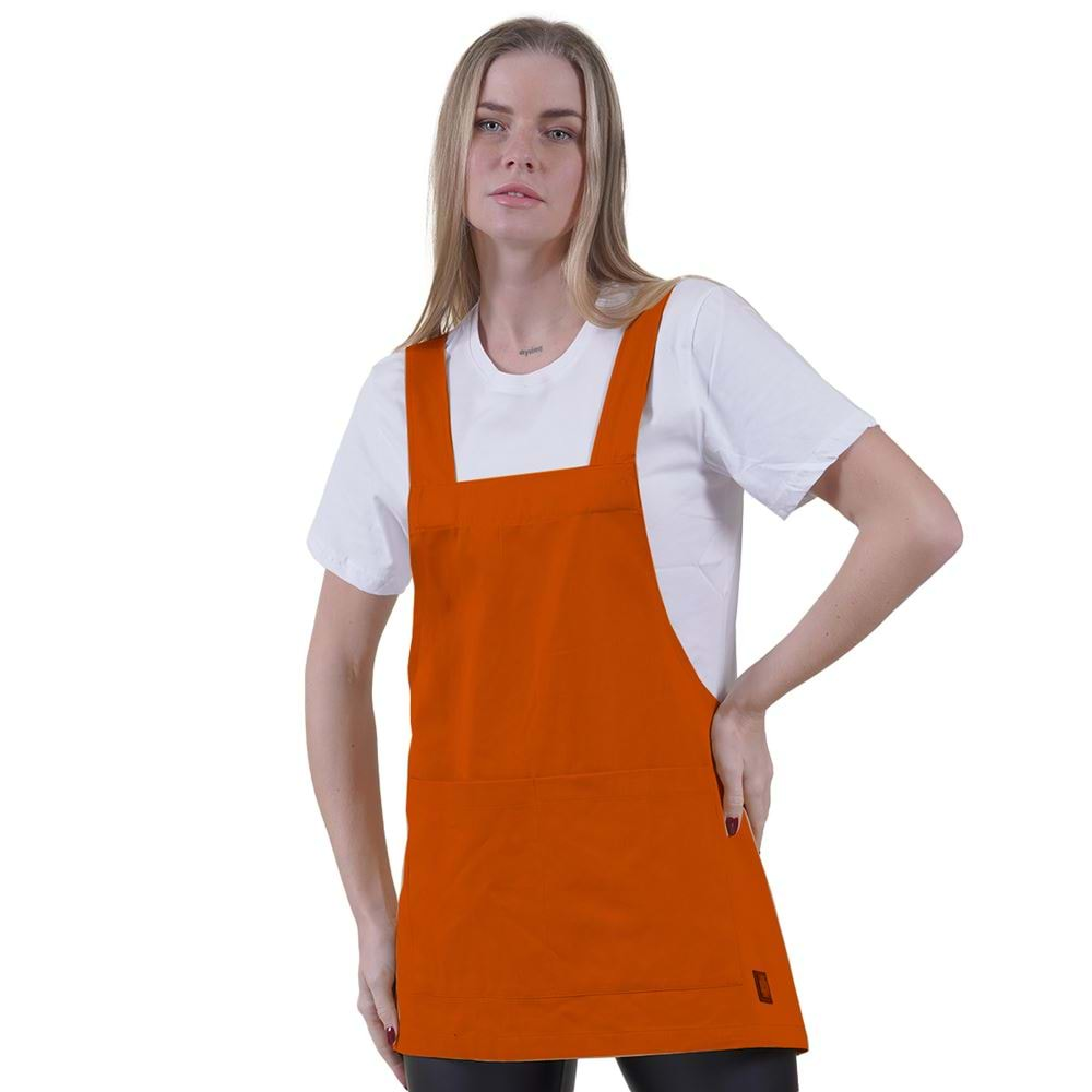 Orange Basic Double Pocket Apron for Chef