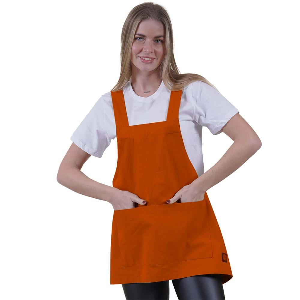 Orange Basic Double Pocket Apron for Chef