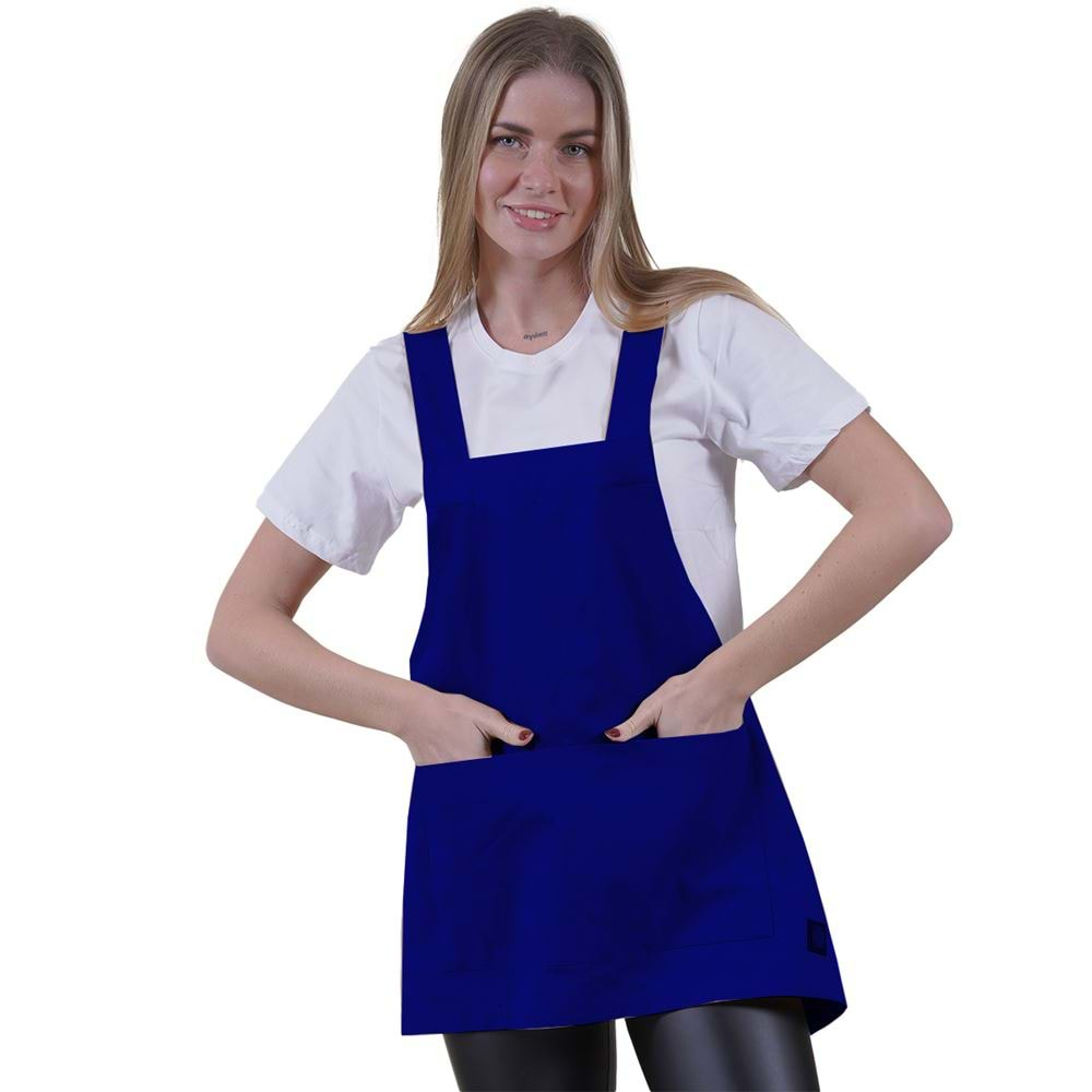 Cobalt Blue Basic Double Pocket Apron for Chef