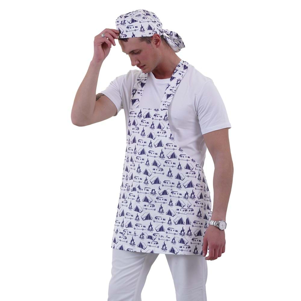 Navy Caravan Double Pocket Apron for Chef