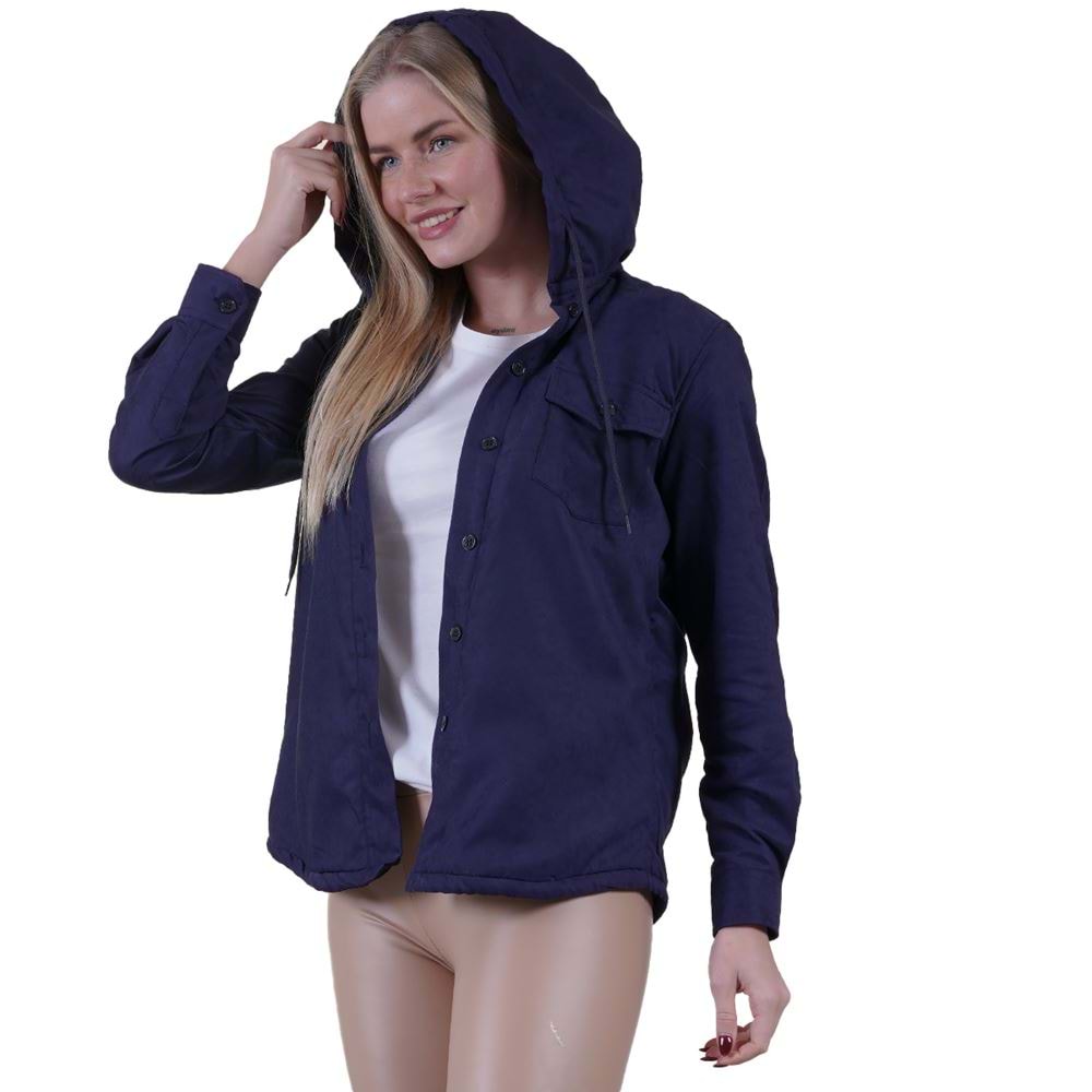 Navy inside Fur Winter Women's Shirt