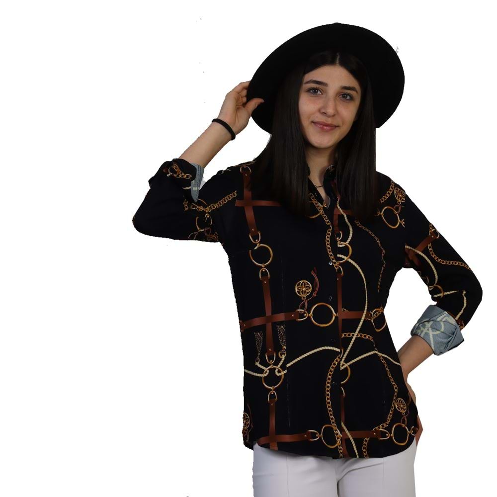 Black Printed Women's Shirt