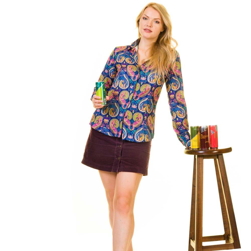 Paisley Designer Navy Women's Shirt
