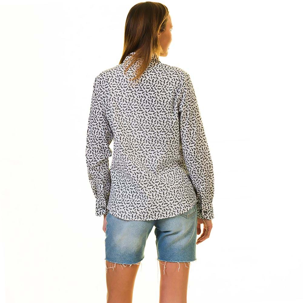 White Black Leaves Women's Shirt
